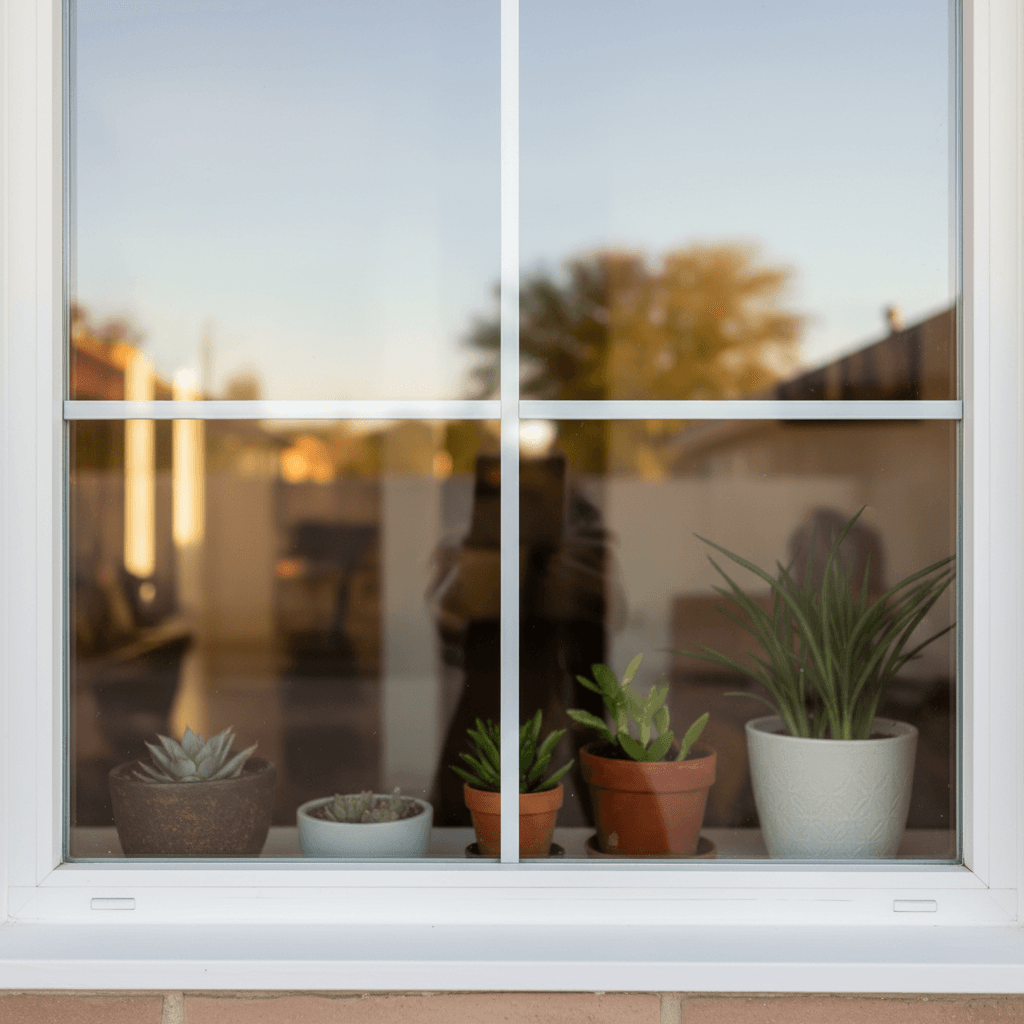 Crystal-clear residential window after professional cleaning